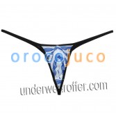 Pinces à mailles à rayures uniques pour hommes Pochette Bluge Bikinis G-Strings MU264X