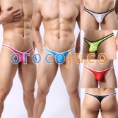 Mise à jour Men 's Striped String Spin Yarn Bikini String Underwear Pouch T-Back Pantalon G-String MU1961