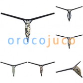 Men's Leopard Thongs Pouch Bikini For G-strings Fashion T-back Elastic Underwear