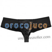 Hommes Cuir Comme Stretch Bikini Boxer Sous-Vêtements Cheeky Briefs Micro Thong Boxers MU85X