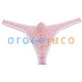 Sous-vêtement T-back en dentelle avec des couleurs vives et sexy pour hommes Voir Sexy Bikini String MU249X