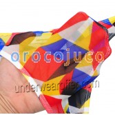 Hommes Motif Thong Yarn Plaid T-Back Mini Bikinis Poche Coussin Articulé Male G-string Sous-Vêtements Pantalon MU251X