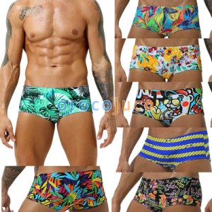 Men's Swimwear Elastic Swim Briefs Board Surf Shorts Boxer Swimsuits