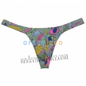 Hommes Coton Ultra-mince String String Bikinis Impression Jockstrap Gay Hommes Jhong Jockstrap MU13N