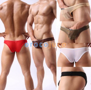 Hot Men 's Sexy See Through Mesh Mini Bikini Slip Underwear Bulge Slip Bikinis 6 Couleurs 3 Taille Pour Choisir MU347