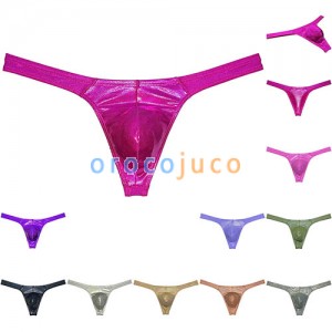 Men Shiny Wet Look Bikini Underwear Classical T-back Bulge Pouch Jockstrap Pants MUOR289