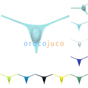 Men Slim Fit Bikini Thong Underwear Low-rise Elastic Panties Tanga String T-Back MUOR3003