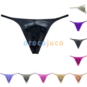 Men Shiny Bikini Thong Underwear Low-rise G-string Bulge Pouch T-back Jockstrap MUOR90