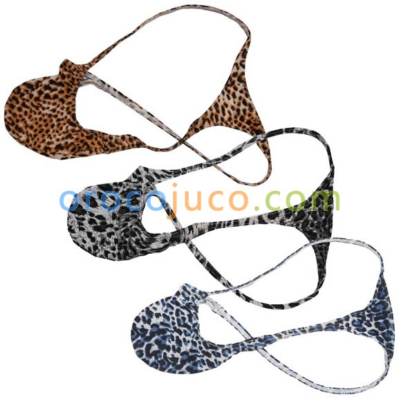 New Men Underwear Sexy Men Leopard Micro Thong  Sectert Bulge Pouch Male Soft String Tanga MU02N