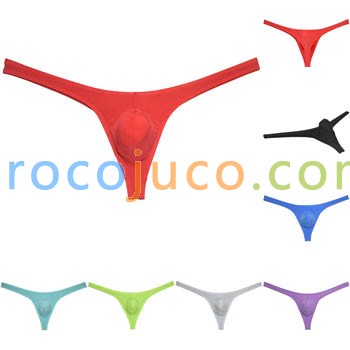 Men's Super Thiny Ice Silk Bikini G-string Underwear Low-rise Soft Pouch Thong