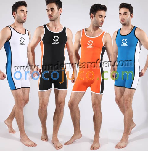 Sexy Men's Sports Fitness Bodybuilding Underwear Wrestling Singlet Leotard Vest MU1934