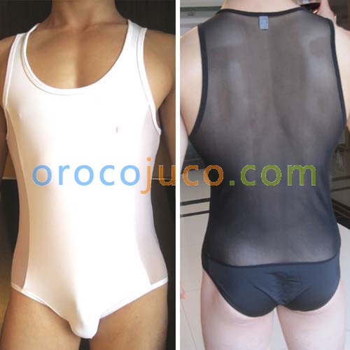 New Sexy Mens See-through Underwear Bodysuit Black & White MU69