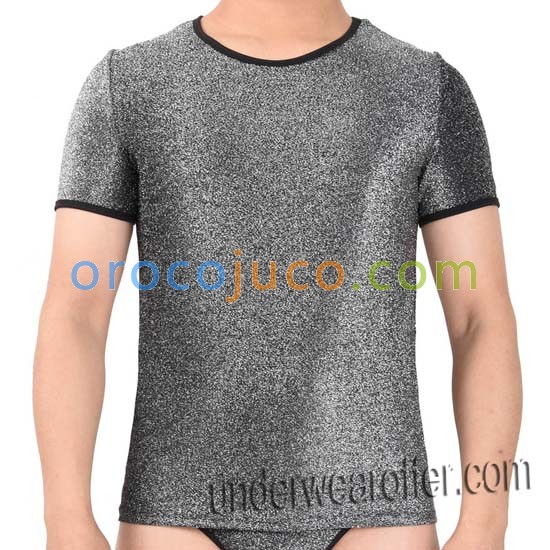 Shiny Men's Stretchy & Soft T-Shirts Cool Male Tee Undershort Short Sleeve Vest MU607