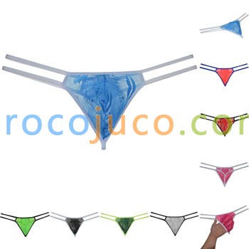 Mens Sissy Lace Bikini Thong Underwear See-through G-String Pouch Sexy Panties