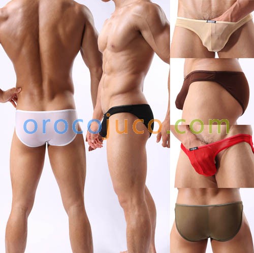 Men's Sexy See Through Mesh Low Rise Underwear Bulge Small Mesh Holes Briefs 6 Colors 3 Size Offer MU348