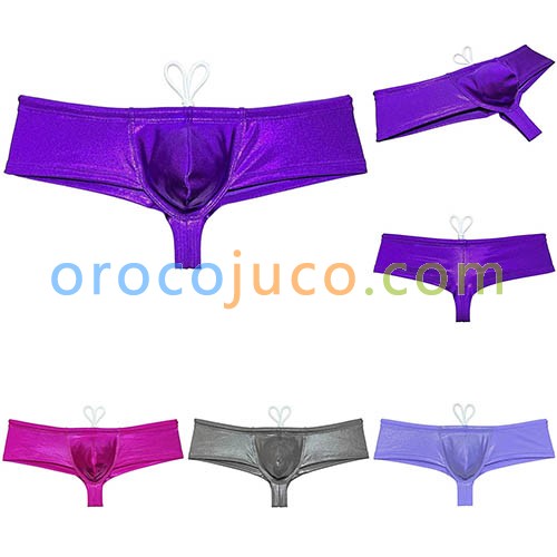 Men's Shiny Metallic Brazilian bikini Swimwear Pouch Drawstring Bathing Swimsuit MUOR291C