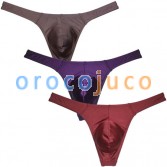 Men's Low-rise Shine Thong Underwear Bulge Pouch Bikini G-string Underpants