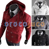 Men’s Stylish Slim Fit Jackets Coats Hoody Size XS~L 4 Color MU1008