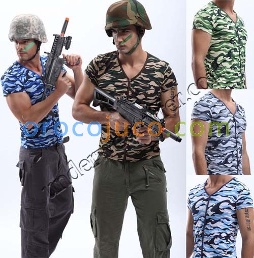 Cool Men’s Camouflage Singlet War Game Field Training Undershirt Casual T-Shirt MU1845