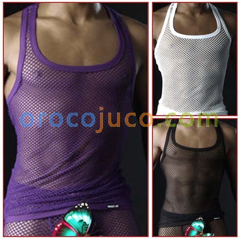 Sexy Mens big mesh Underwear Tank Top MU77 