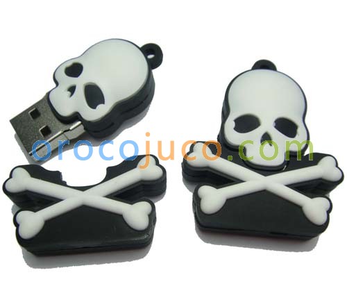 8G/16G/32GB Skull andCrossbones USB Memory Stick Flash Pen DriveSilica gel U-Disk EU08