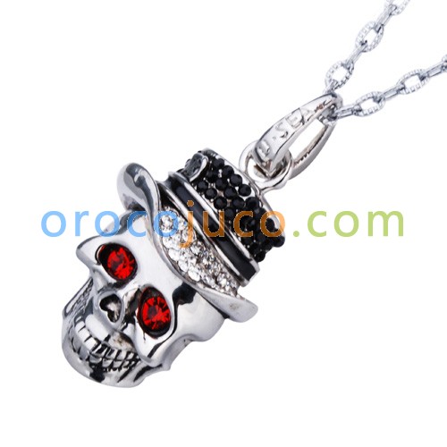 8G/16G/32GB Silvery Skull USB Flash Memory Stick Pen Drive Fashiong Crystal Necklace U-Disk EU10