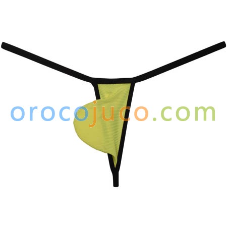 Men's Ice Silk Stripe Pouch G-string Underwear Male Stretch T-Back Jockstrap