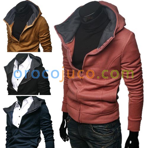 Men’s Slim Fit Fashion Sexy Zip Up Jackets Hoodies 4 Color MU1021