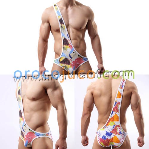 Sexy Man's One Shoulder Leotard Jumpsuits Sports Bodysuit Freestyle Wrestling Vest MU1943