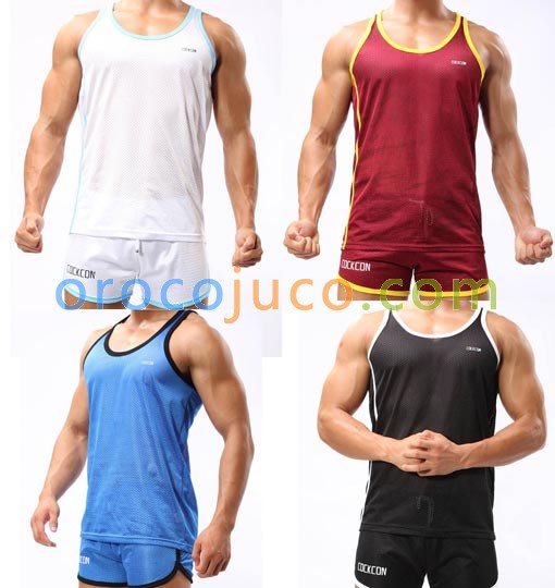 Sexy Men’s Casual Sports Running T-Shirts Fashion Tank Tops Vests Undershirt With Breath Hole MU330 M L XL