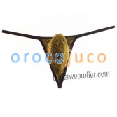 Sexy Male T-Back Shiny Men's Cheeky G-String Tangas Pouch Elástico Bikini Tangas MU601