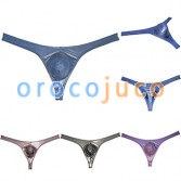 Men's Shiny Metallic Bikini Bulge Pouch Thong G-string Classic T-back Underwear
