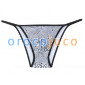 Ropa interior de la cuerda breve de la bolsa de los hombres Impreso Spandex traje de baño Bikini Briefs MUS205