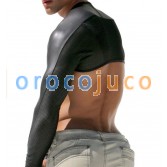 Piel sintética para hombre con orificios para respirar Mangas huecas para brazo encogiéndose de hombros LHTX