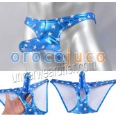 Hombre Shiny Stars Briefs Ball Hole Faux Ropa interior larga bolsa Bikini Nuts Out Breve MU427