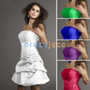 Vestido de dama de honor corto Vestido de cóctel de noche de fiesta EC02