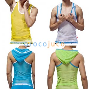 Camiseta sin mangas para hombres Sexy w Hat MU04