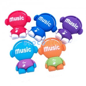 8GB / 16GB / 32GB Fashion Man USB Flash Memory Rubber Music Boy Figura en forma de Pen Drive EU07