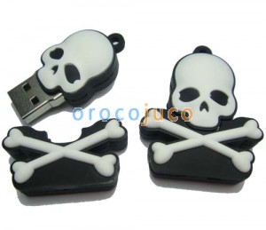 8G / 16G / 32GB Skull andCrossbones Memory Stick USB Pen Drive FlashSilica gel U-Disk EU08