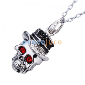 8G / 16G / 32GB Plateado Cráneo USB Flash Memory Stick Pen Drive Collar de Cristal Fashiong U-Disco EU10
