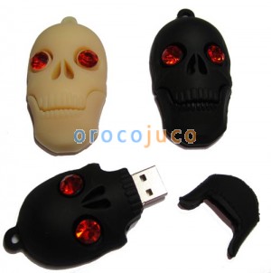 8G / 16G / 32GB DiamondEyes cráneo USB Memory Stick Pen Drive con cuarzo Eyes U-Disk EU11