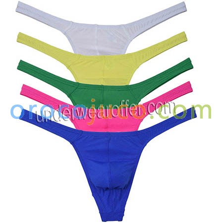 Wide Backend Fashion Thongs For Men Sexy Bikini Underwear Raised Pouch Underpants