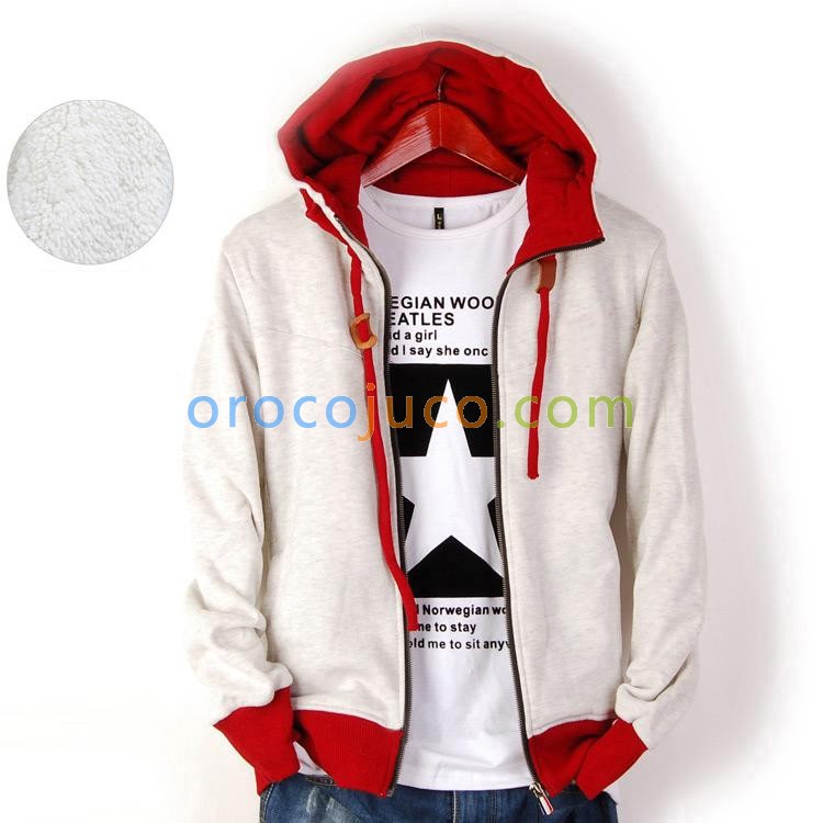 Men’s Slim Designed Solid Color Hooded sweater Thick Coat Jacket MS02