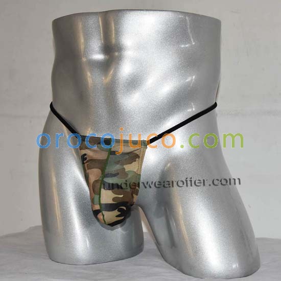  Men's Camouflage Micro Thong Pouch Underwear Sexy Male Pro Stretch Mini G-String MU399
