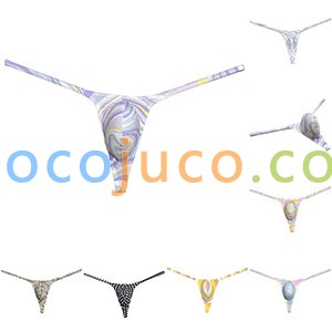 Men's Pouch Jockstrap Enhance String Thong Bubble Knitted G-string Tangas Underwear