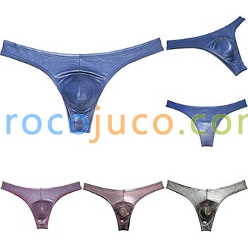 Men's Bikini Low-rise Wet Look Panties Briefs Thong Shiny Metallic Underwear