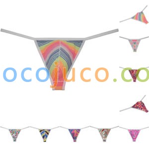 Men's Colorful G-String Multicolor Tangas More choices Underwear Stretchy Bikini T-Back Swimwear