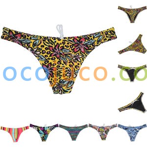 Men's Swim Thong Swimwear Elastic Fabric Bikini Shorts Trunks Swimsuit Surf Tangas