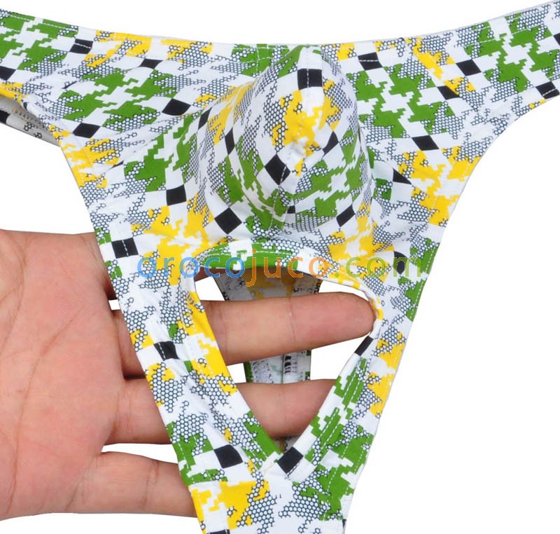 Novelty Men Pouch Thong Isolation Underwear Nuts Out String Spandex T-back Bikini Pants MUS203