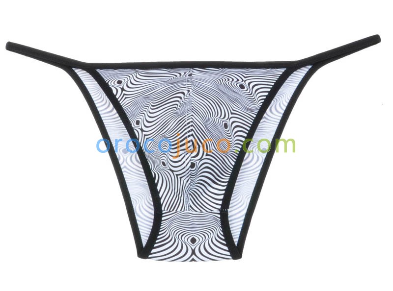 Men's Pouch Brief Rope Underwear Printed Spandex Swimwear Bikini Briefs MUS205
